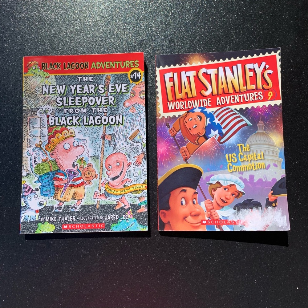 Black Lagoon Adventures￼ & Flat Stanley kids chapter books - set of 2